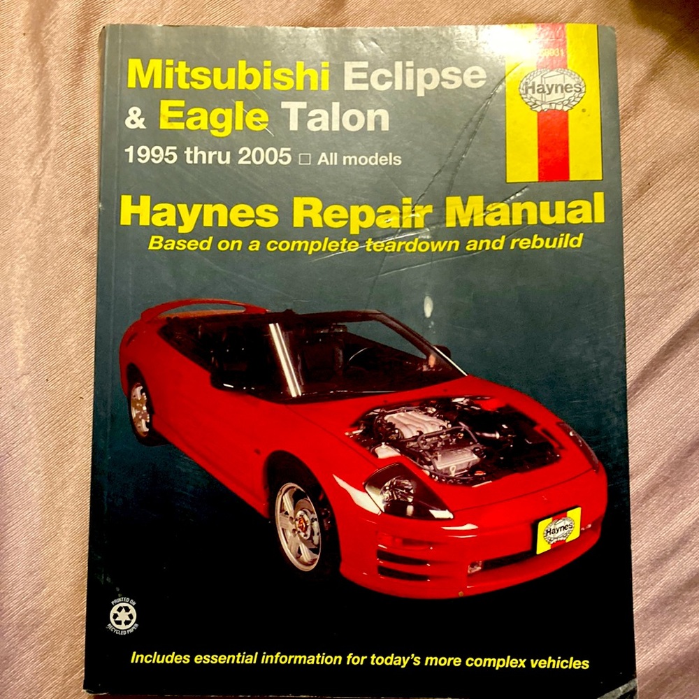 Haynes Auto Repair Manual for a 1995 - 2005 Mitsubishi Eclipse &/Or Eagle Talon